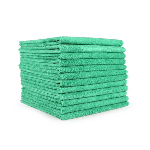 Monarch Microfiber Cleaning Cloths 12x12 Green , 12PK M915112G